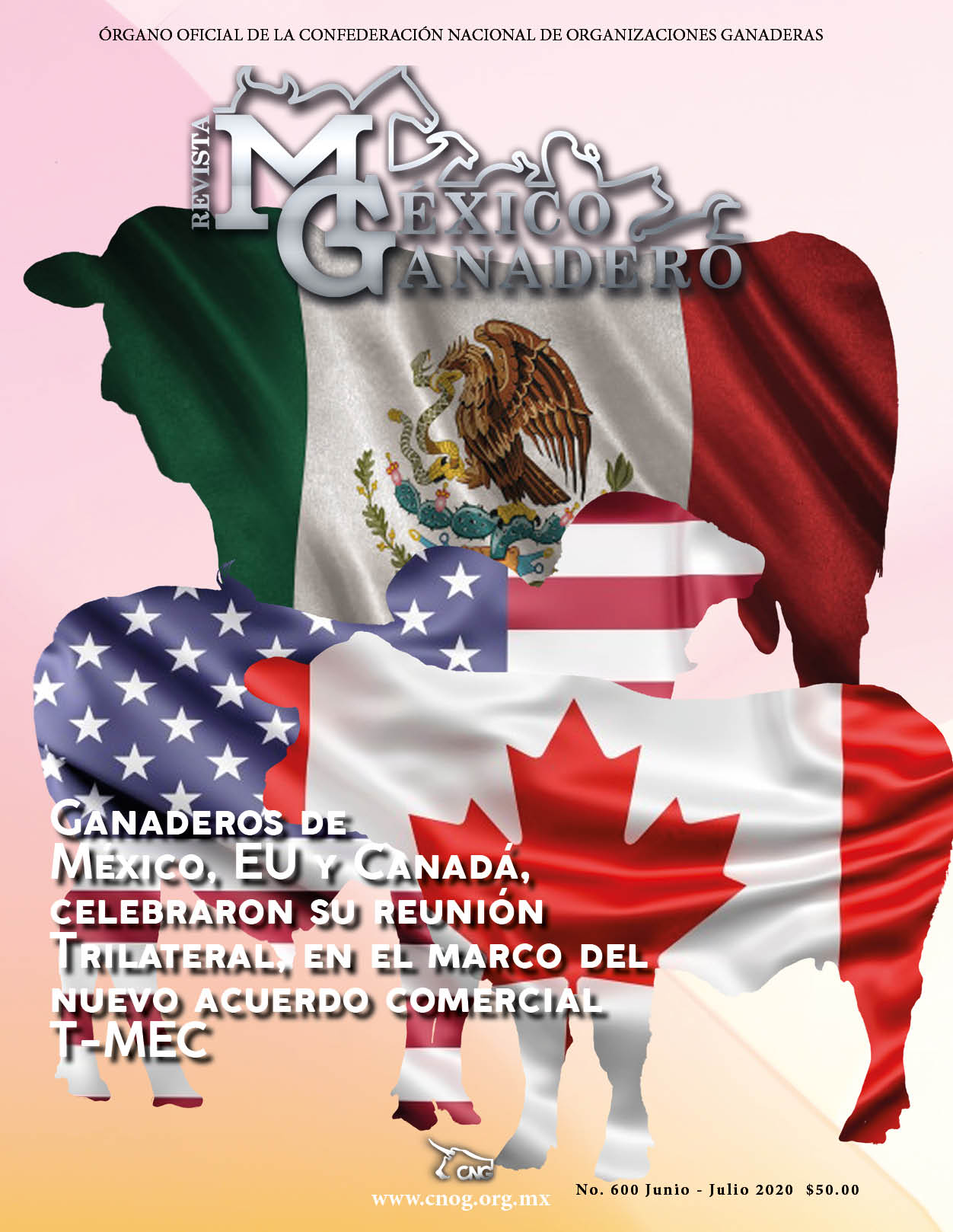Portada de la revista México Ganadero. Edición 600 correspondiente a JUN-JUL 2020
